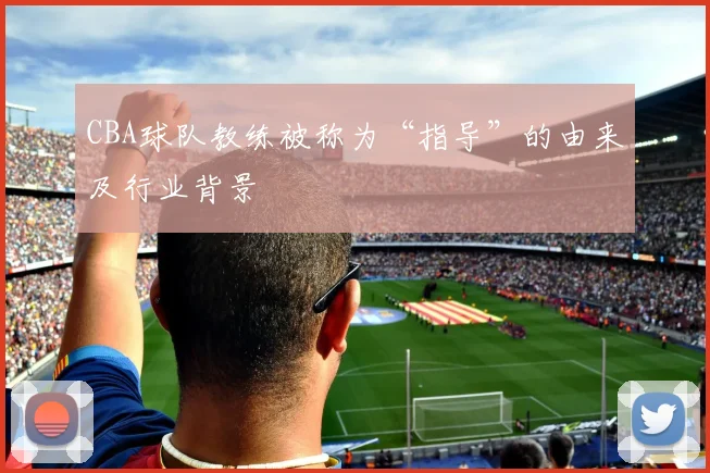 CBA球队教练被称为“指导”的由来及行业背景